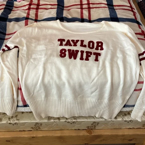 Red Era Taylor’s Version Taylor Swift Varsity Crewneck Knit Sweater